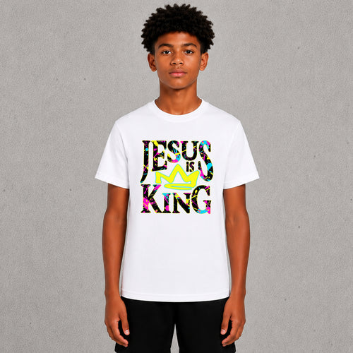 Jesus is King - Neon Paint Splatter