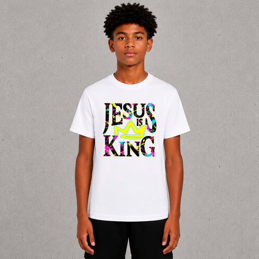 Jesus is King - Neon Paint Splatter