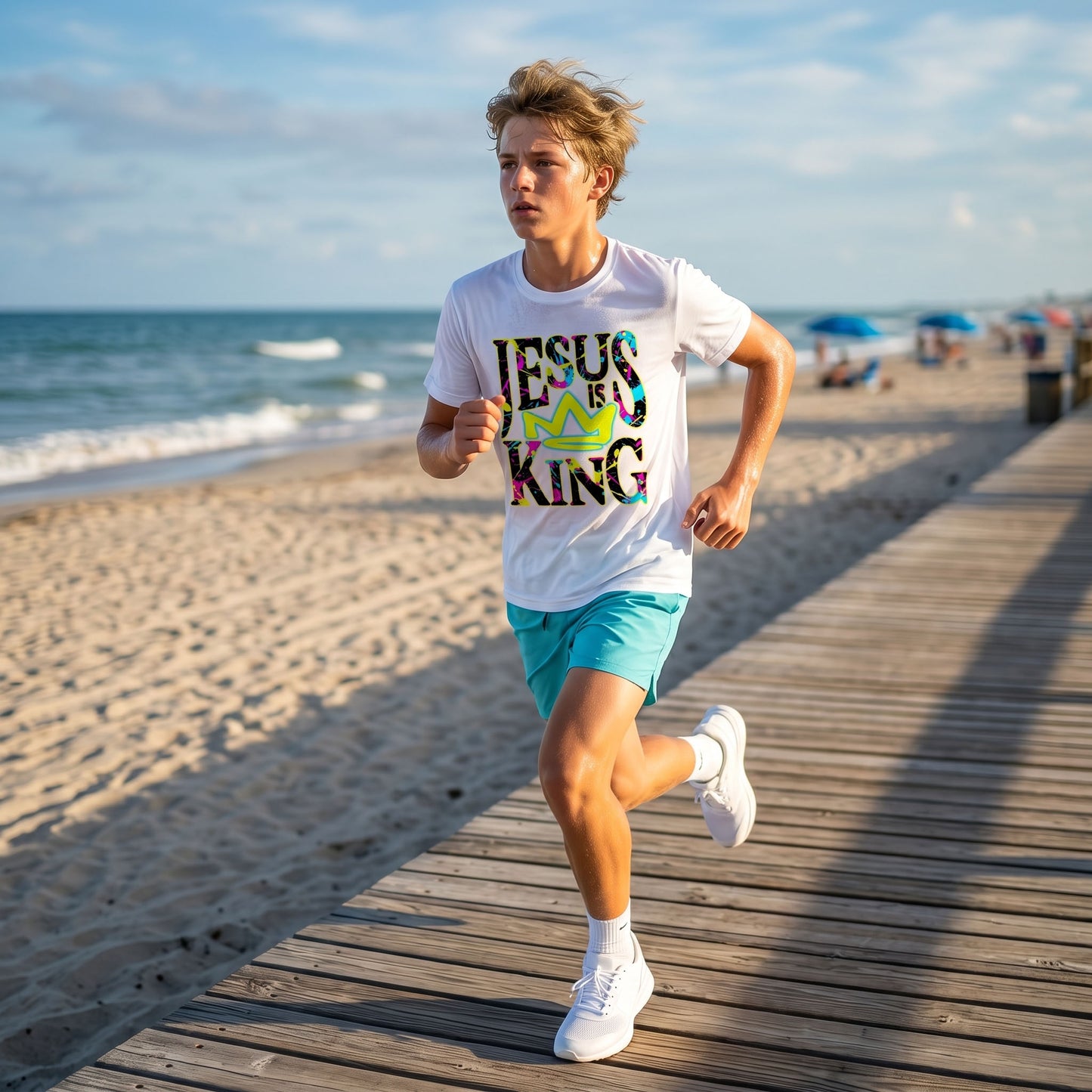 Jesus is King - Neon Paint Splatter
