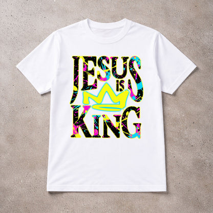 Jesus is King - Neon Paint Splatter