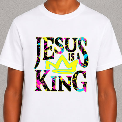 Jesus is King - Neon Paint Splatter